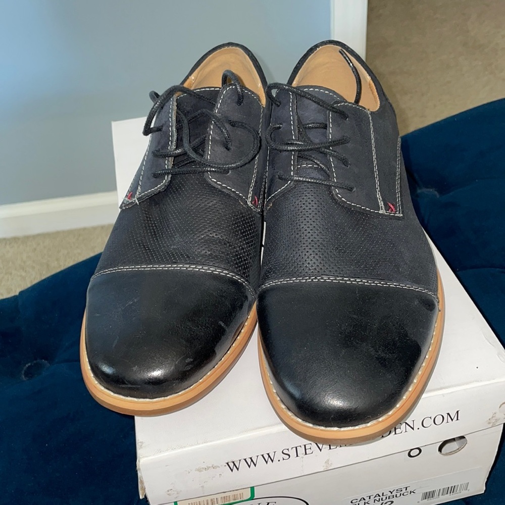 STEVE MADDEN BLACK LEATHER SHOES